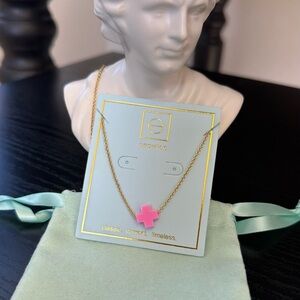 enewton Pink Signature Cross Necklace with Gold Chain *NEW*